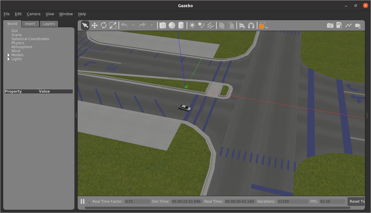 A view of a simulated Prius